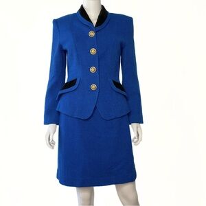 Georgiou Studio Blue 2PC Suit Set Womens SZ 8/10 Office Career Business Academia